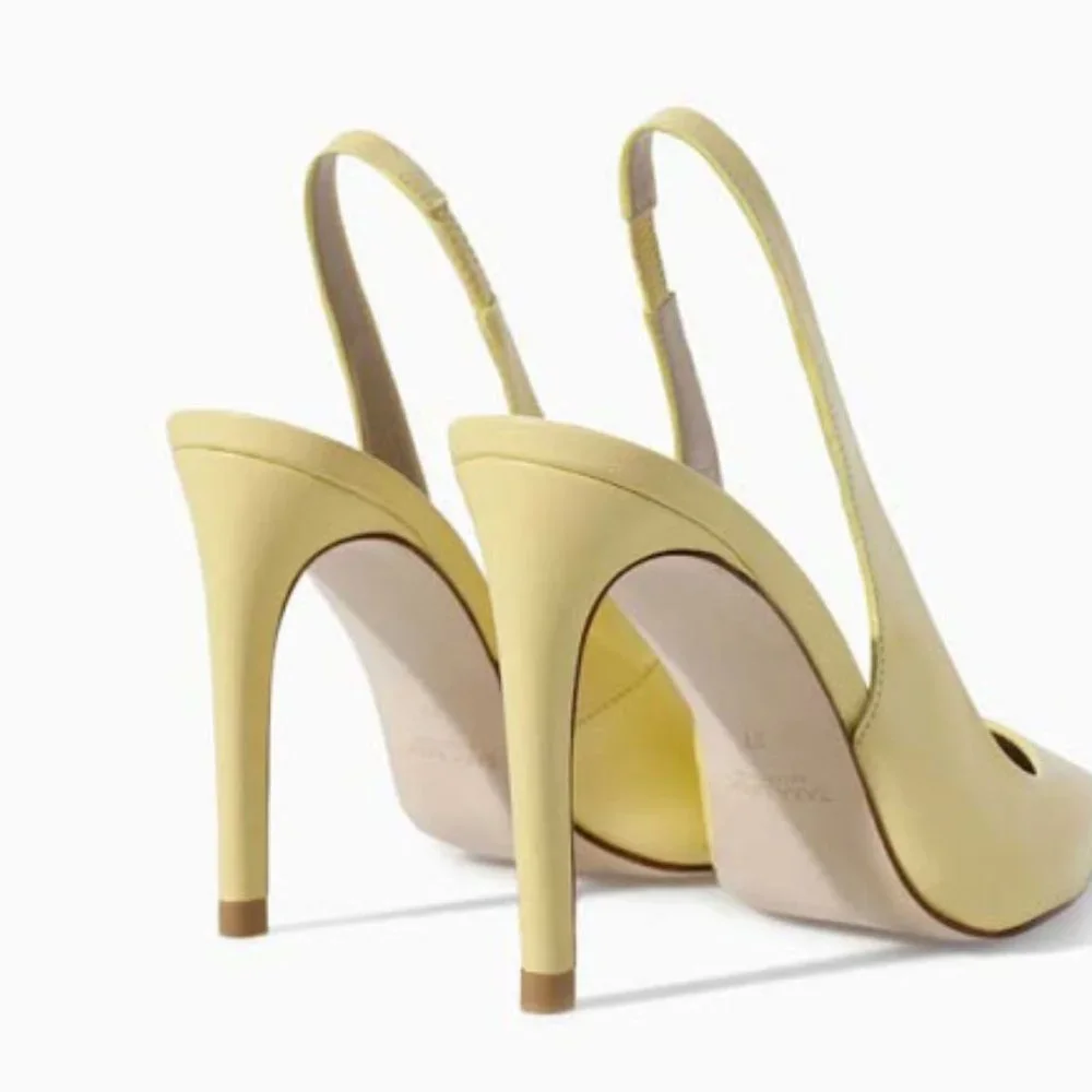 Zara Leather Slingback Pointed Heel US 7.5 - Picture 3 of 8